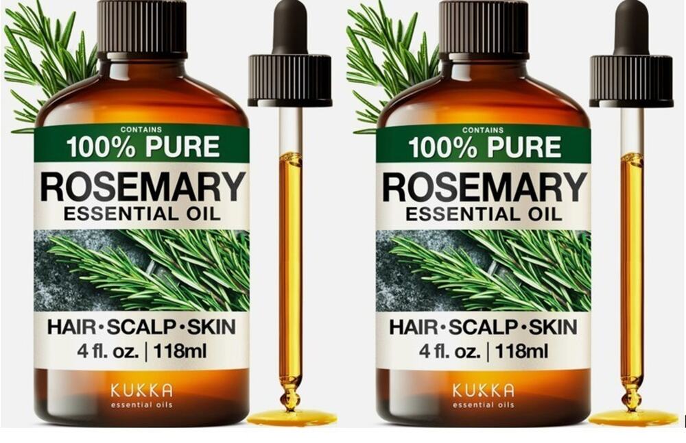 TWO KUKKA Rosemary Essential Oils 4 Fl Oz for Hair, Skin, Diffuser, Aromather...